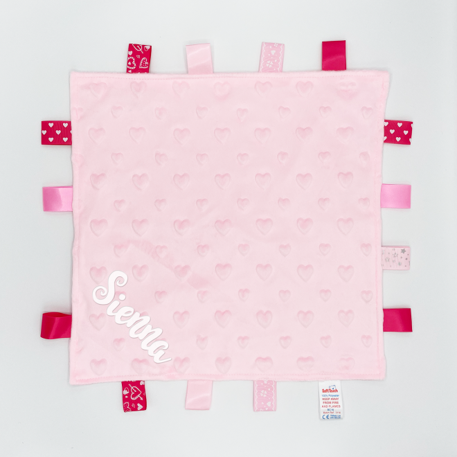 Pink Heart Comforters with Taggies