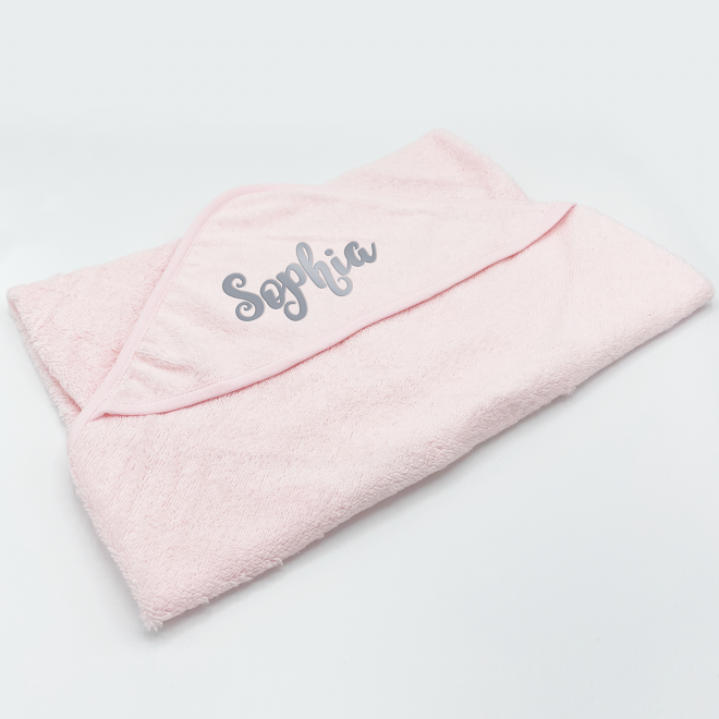 Baby Hooded Towel - Plain Pink