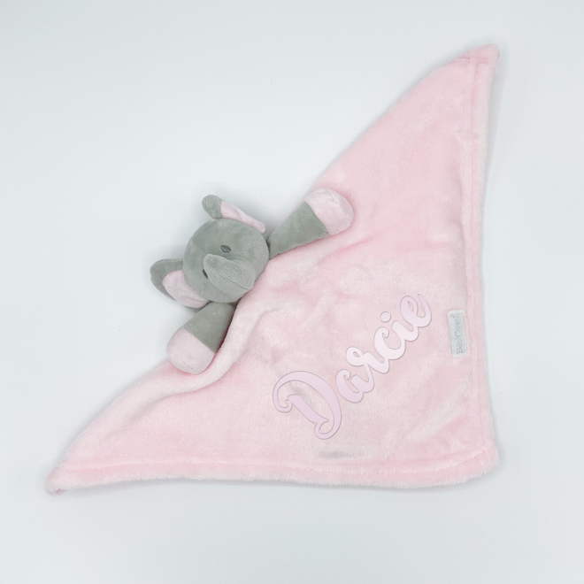 Baby Novelty Personalised Elephant Comforter- Pink