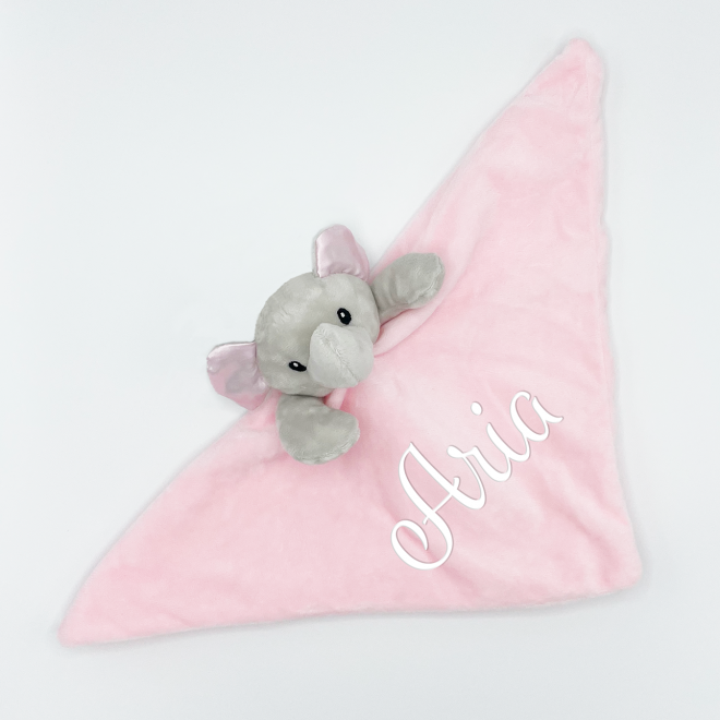 Baby Novelty Elephant Comforter- Pink