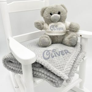 Personalised Unisex Grey Bear Gift Set