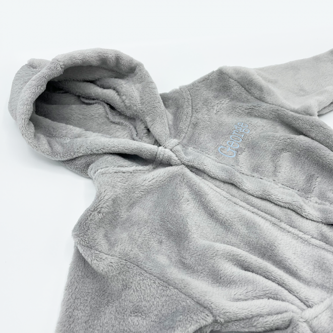 soft touch grey coral fleece dressing gown