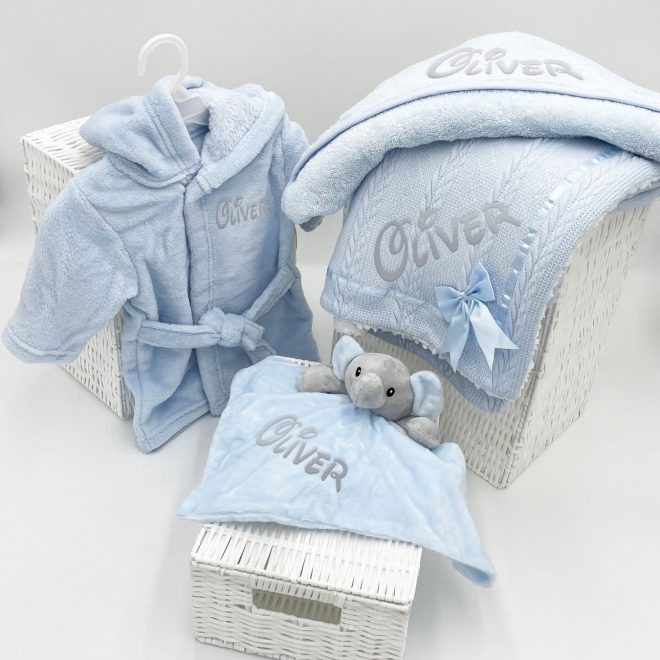 Personalised Baby Boy Bundle Gift Set - Blue