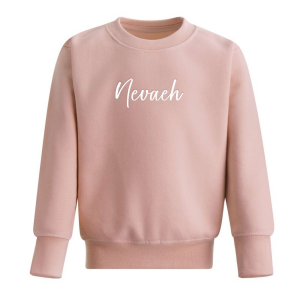 Personalised Baby Girl Pink Sweater with Name in White Signature Font