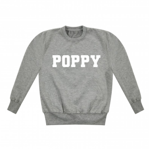 Personalised Unisex Baby Embroidered Grey Sweater with Name in White College Font