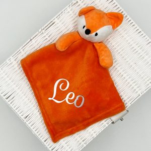 Personalised Unisex Baby Orange Fox Comforter