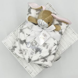 Personalised "Guess How Much I Love You" Unisex Bunny Comforter & Blanket Set