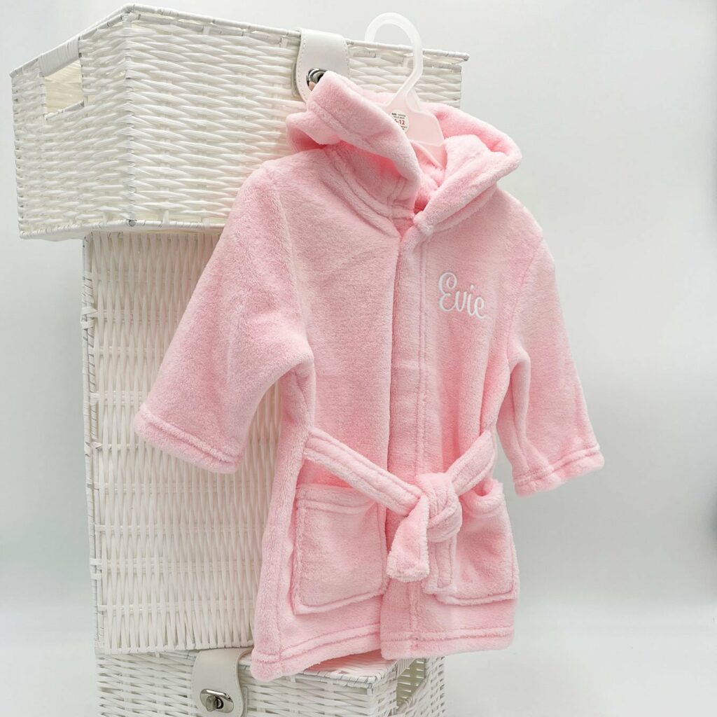 pink personalised dressing gown 
